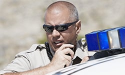 Police Officer talking over the radio